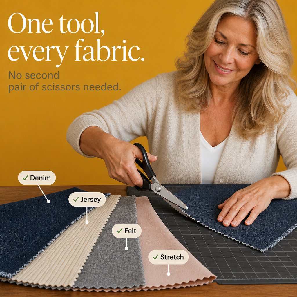 Spring-Assisted Zigzag Pinking Shears – Fabric Edge Scissors
