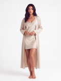 Women's Silk Nightgown and Robe Set – 2-Piece Sleepwear