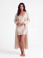 Women's Silk Nightgown and Robe Set – 2-Piece Sleepwear