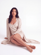 Women's Silk Nightgown and Robe Set – 2-Piece Sleepwear