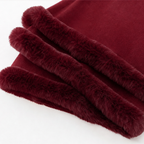 Women's Faux Fur Trim Hooded Knit Cape Coat – Open Front