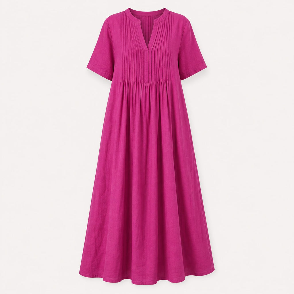 Fay Pleated Linen Maxi Dress_2