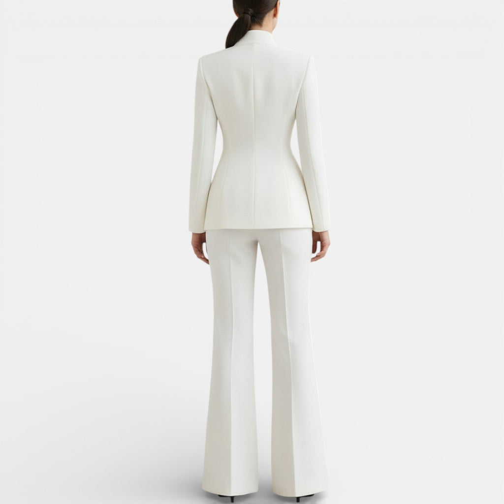 Women's Tailored Blazer Suit Set - Jacket and Trousers
