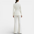 Women's Tailored Blazer Suit Set - Jacket and Trousers