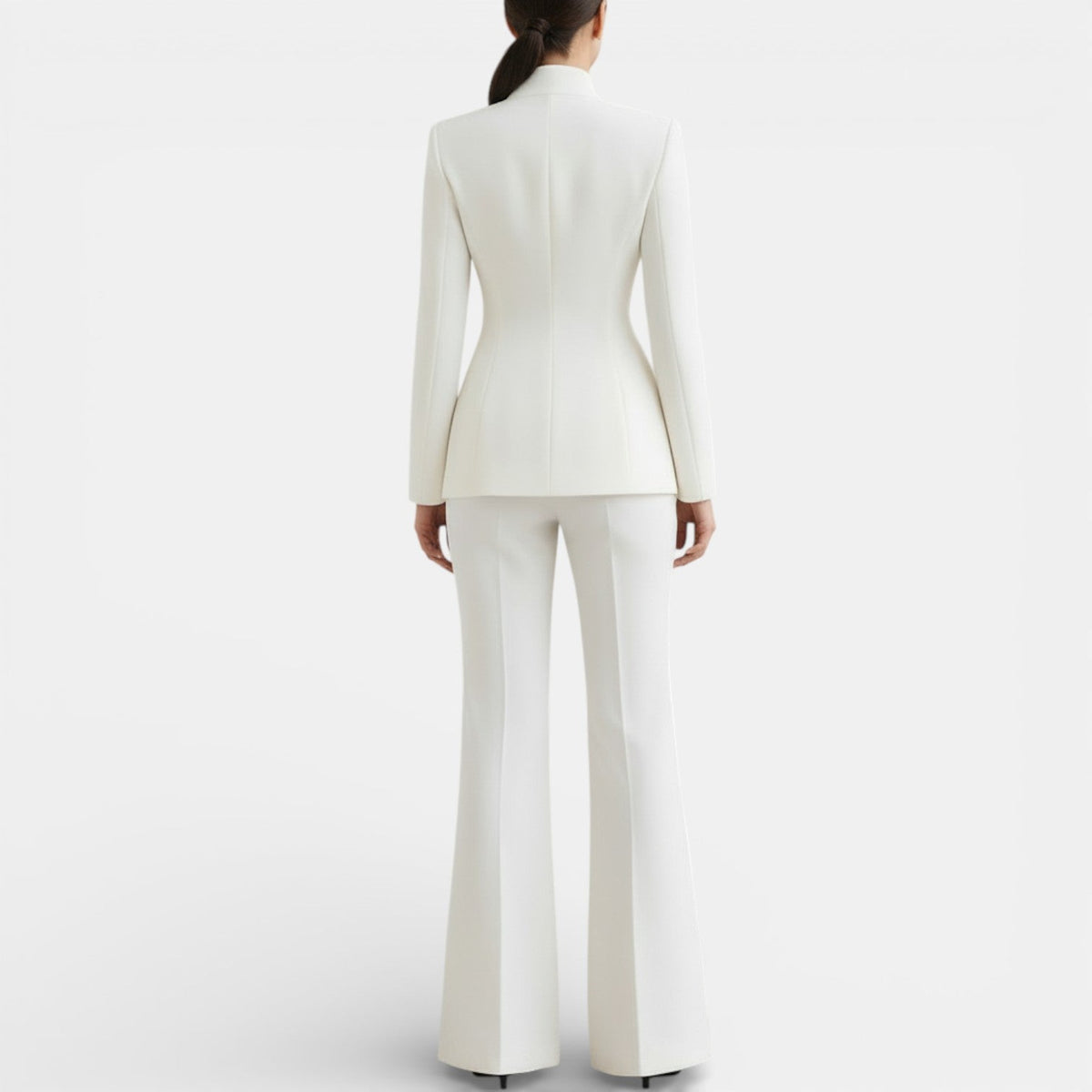 Women's Tailored Blazer Suit Set - Jacket and Trousers