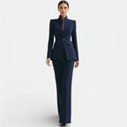 Women's Tailored Blazer Suit Set - Jacket and Trousers