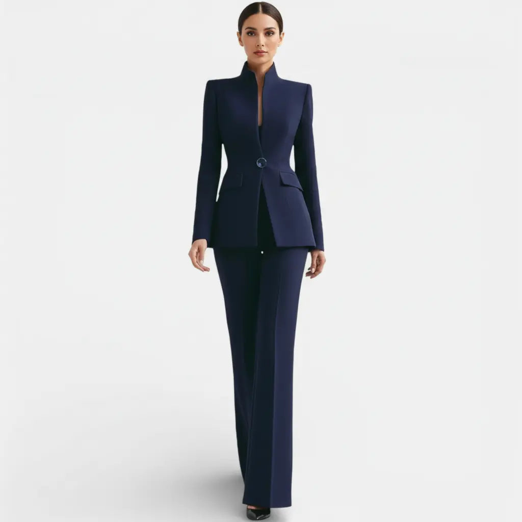 Women's Tailored Blazer Suit Set - Jacket and Trousers