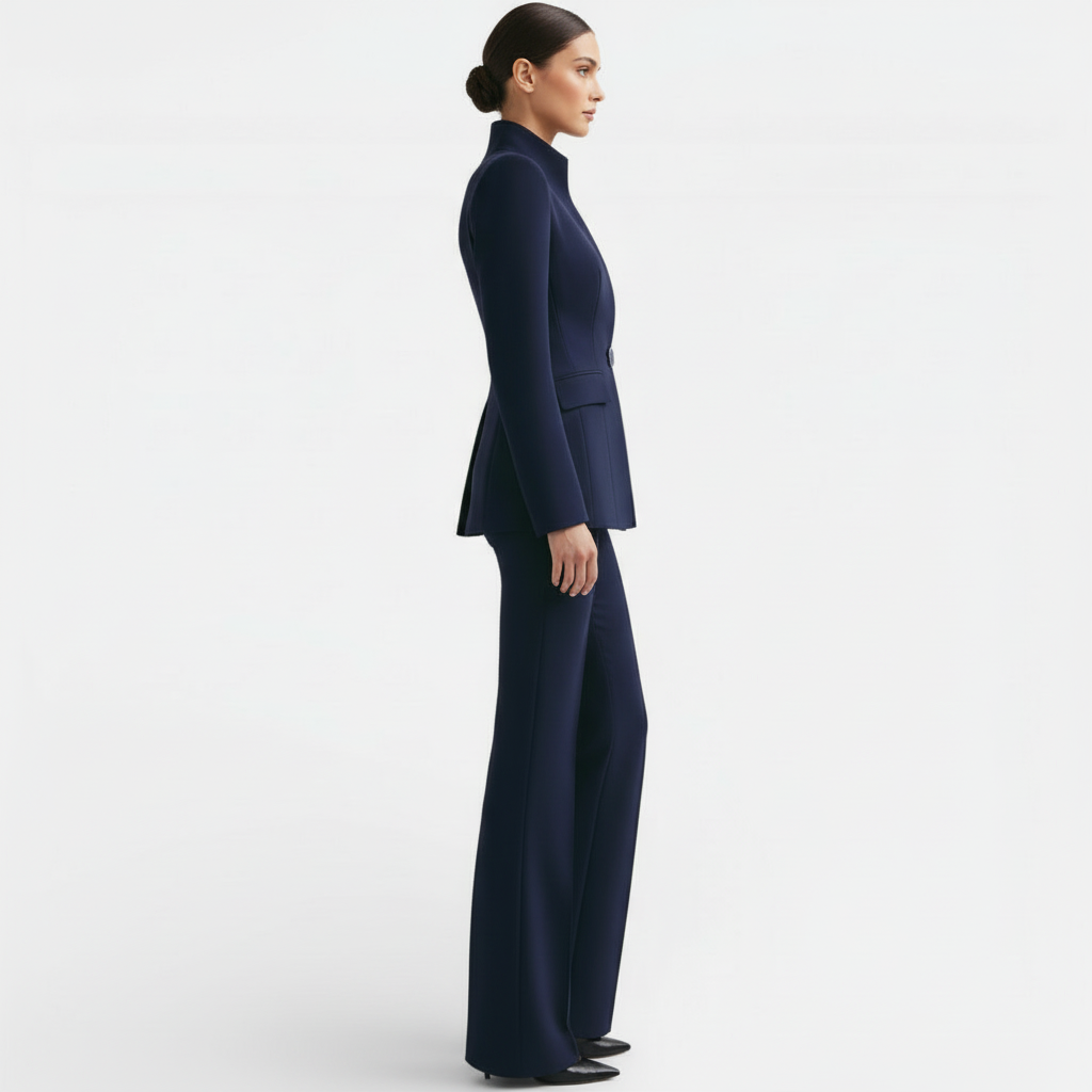 Women's Tailored Blazer Suit Set - Jacket and Trousers