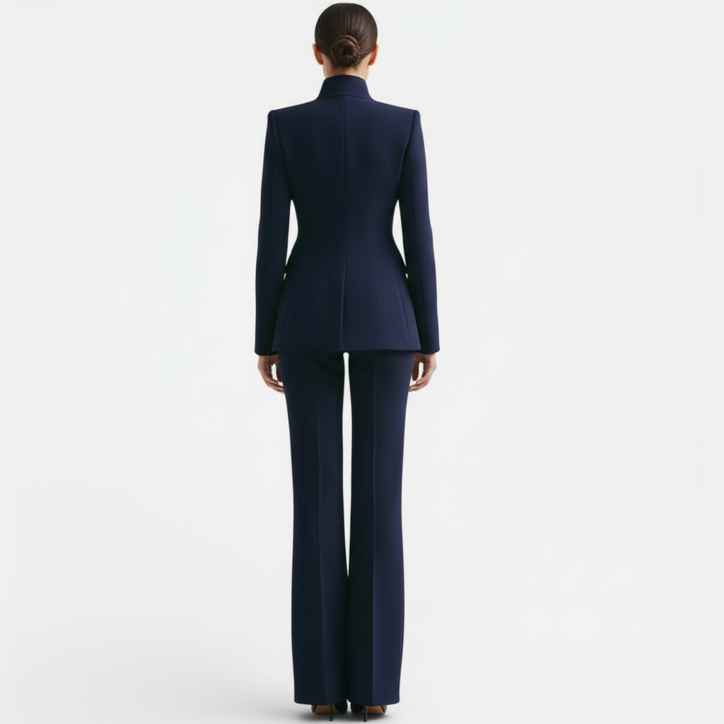 Women's Tailored Blazer Suit Set - Jacket and Trousers