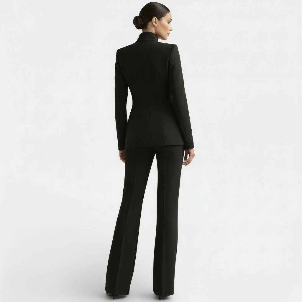 Women's Tailored Blazer Suit Set - Jacket and Trousers