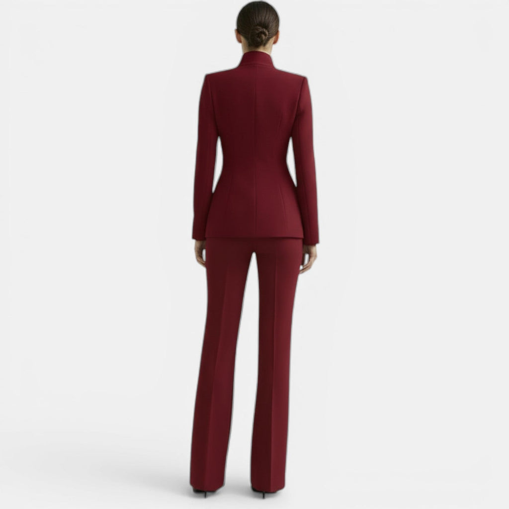 Women's Tailored Blazer Suit Set - Jacket and Trousers