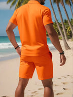 Men's Summer Polo Shirt and Shorts Set – Lightweight Two-Piece