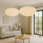 WabiLight | Japandi Paper Pendant Lamp | Handmade Wabi-Sabi Design with Warm LED Light