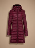 Women's Winter Jacket - Long Lightweight Puffer Coat with Hood