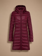 Women's Winter Jacket - Long Lightweight Puffer Coat with Hood