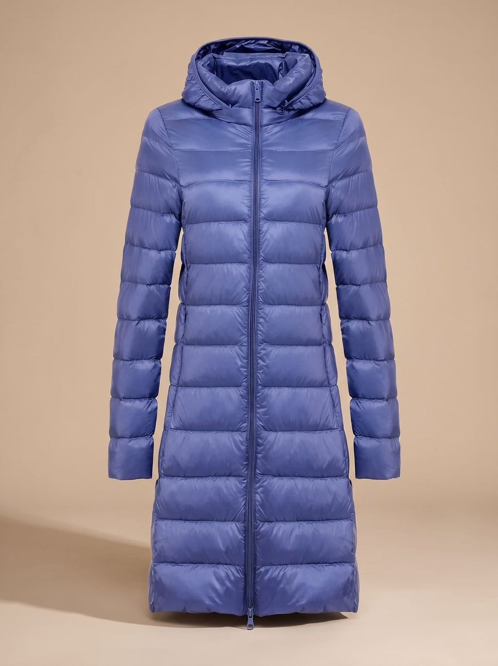 Women's Winter Jacket - Long Lightweight Puffer Coat with Hood