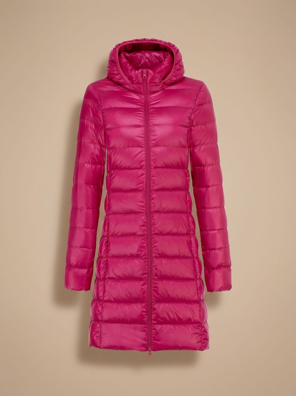 Women's Winter Jacket - Long Lightweight Puffer Coat with Hood