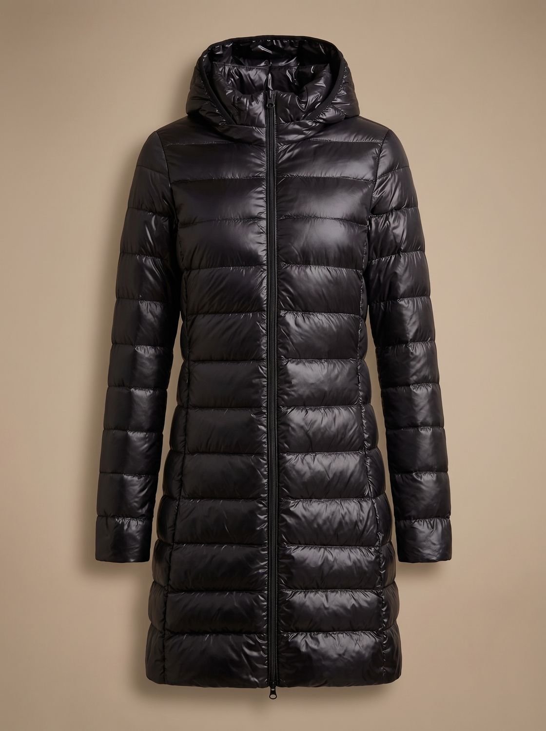 Women's Winter Jacket - Long Lightweight Puffer Coat with Hood
