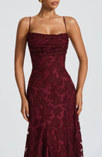 Dames Maxi Jurk Mouwloos met Cowl-hals en Bloemenpatroon