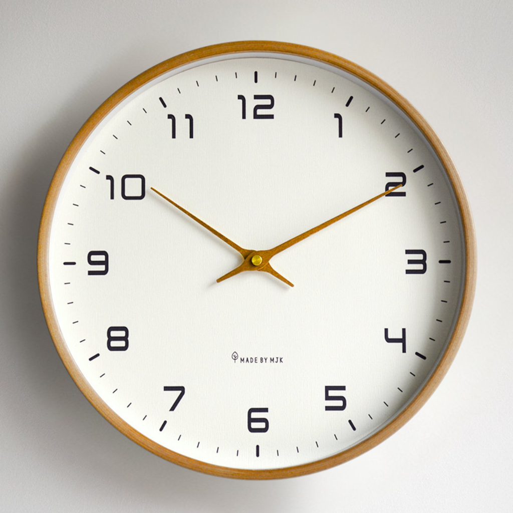 Silent Wooden Wall Clock with Quartz Movement Ø25/Ø30 cm