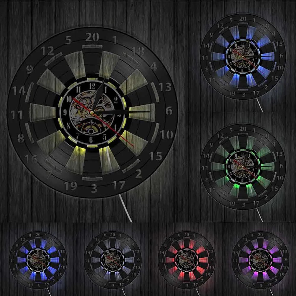 VinylDart | Vintage Vinyl Dart Wall Clock | Silent Movement & Retro Design for Clubs, Bars & Game Rooms