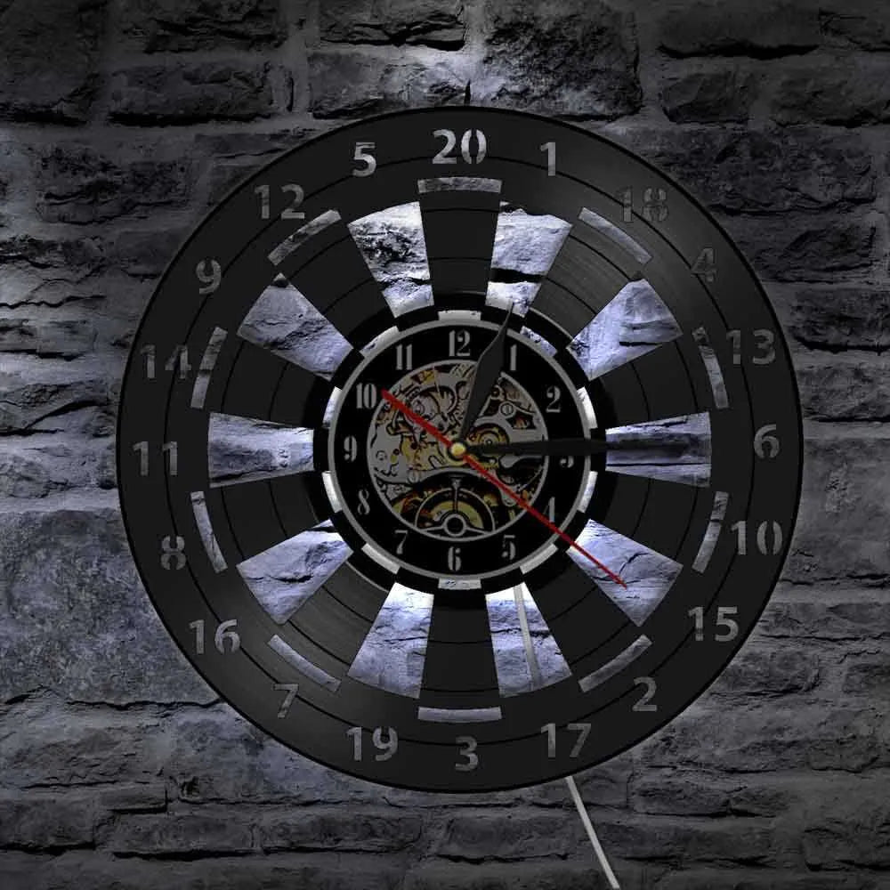 VinylDart | Vintage Vinyl Dart Wall Clock | Silent Movement & Retro Design for Clubs, Bars & Game Rooms