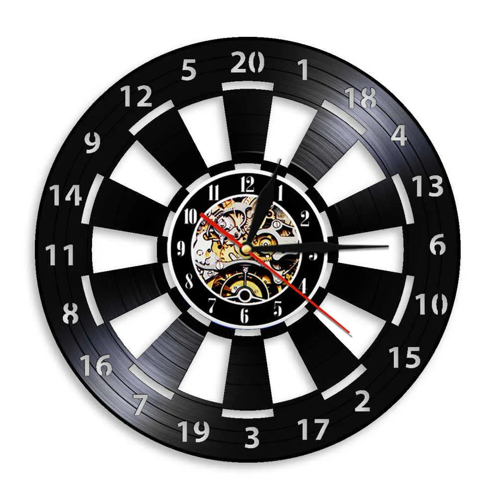 VinylDart | Vintage Vinyl Dart Wall Clock | Silent Movement & Retro Design for Clubs, Bars & Game Rooms