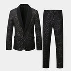 Men's Black Glitter Suit - Blazer and Trousers Set