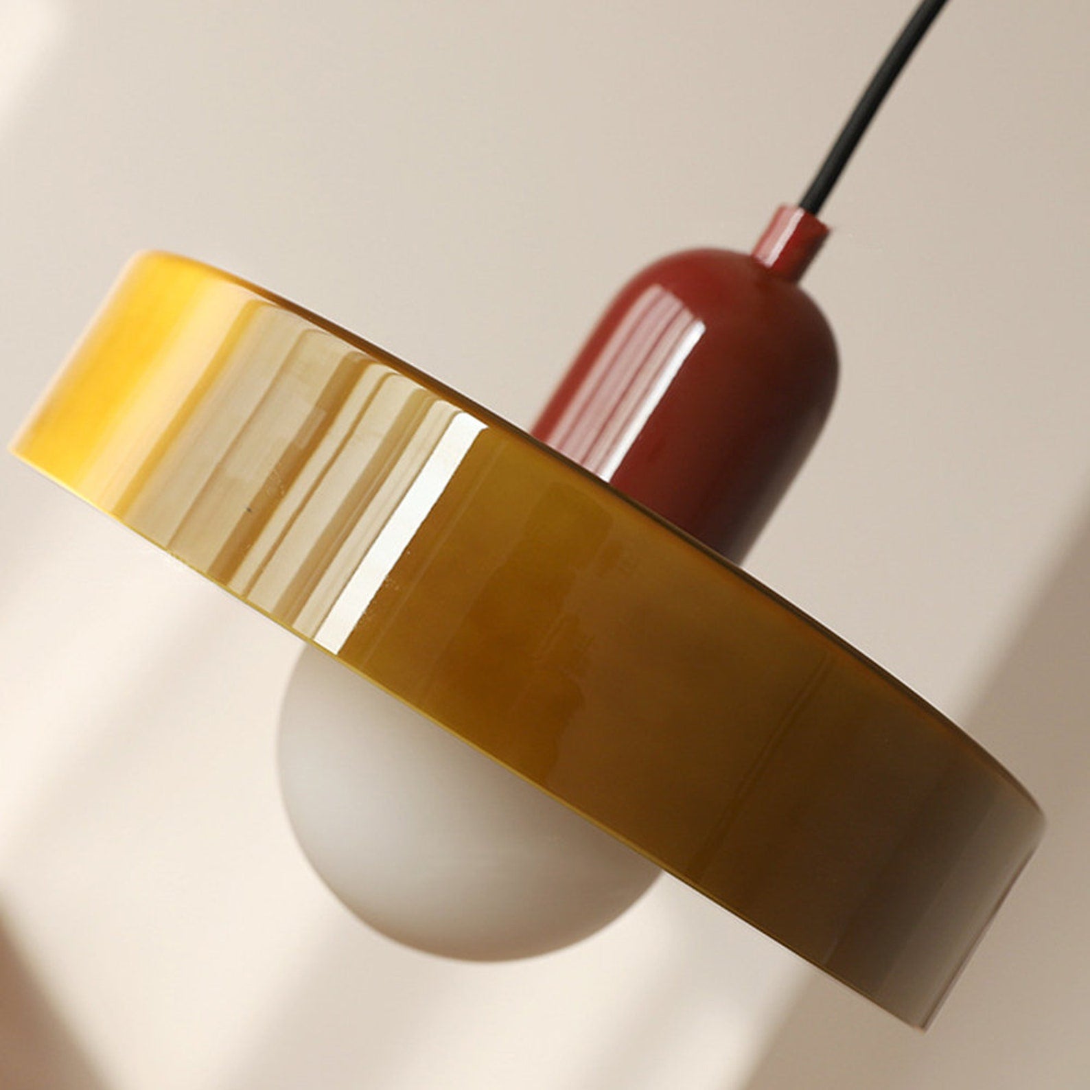 Colorful Bauhaus Pendant Light with Timeless Glass Design