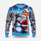 Men's Christmas Sweater Winter Landscape Print Pullover