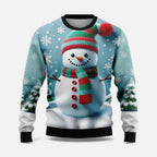 Men's Christmas Sweater Winter Landscape Print Pullover