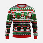 Men's Christmas Sweater Winter Landscape Print Pullover