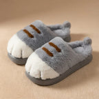 Ladies Slippers – Cat Paw Plush Design with Cushioned Sole