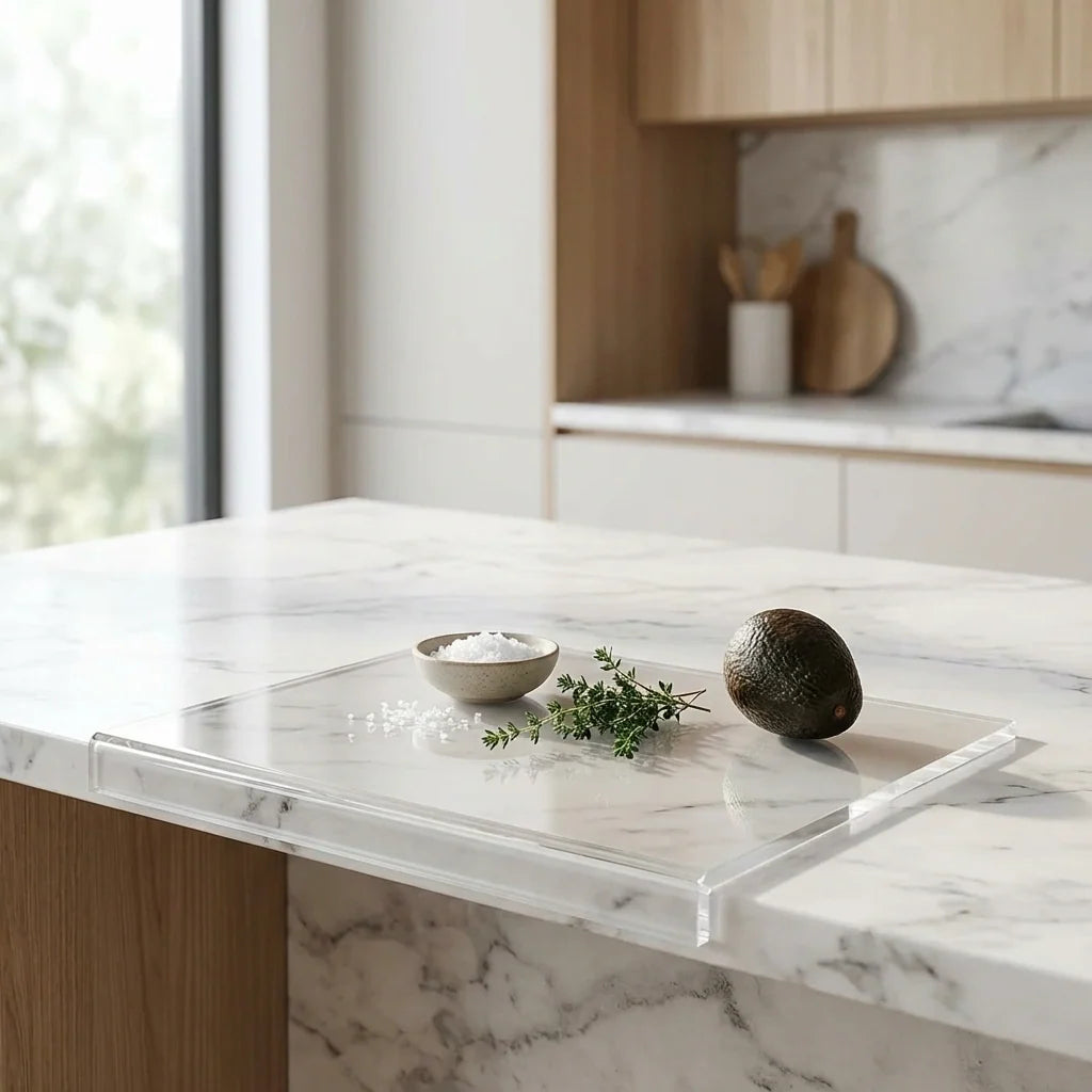 Acrylic Countertop Cutting Board - Clear, 60% Thicker Build