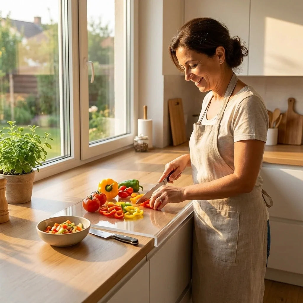 Acrylic Countertop Cutting Board - Clear, 60% Thicker Build