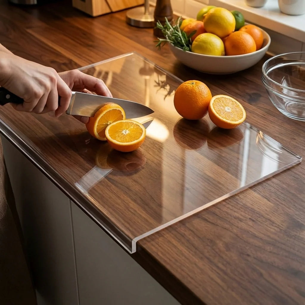 Acrylic Countertop Cutting Board - Clear, 60% Thicker Build