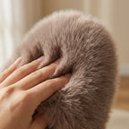 Ladies Slippers - Fluffy Faux Fur Plush Slippers with Non-Slip Sole