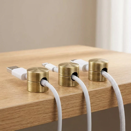 Cable Anchor Clips - Adhesive Aluminum Cord Organizers, Set of 3