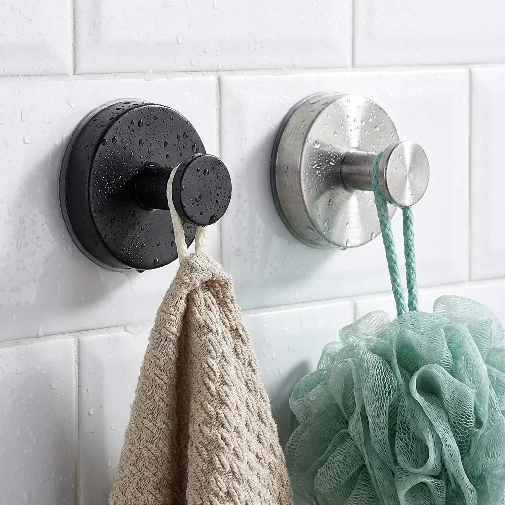 Stainless Steel Suction Hooks - No-Drill Wall Hooks, Set of 4
