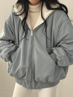 Novella | Women's Oversized Sherpa Lined Hooded Bomber Jacket