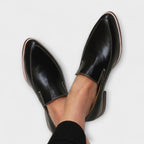 Women's Orthopaedic Loafers – Black Slip-On Comfort Shoes