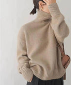 Women's Cashmere Turtleneck Jumper - Loose Fit Knit