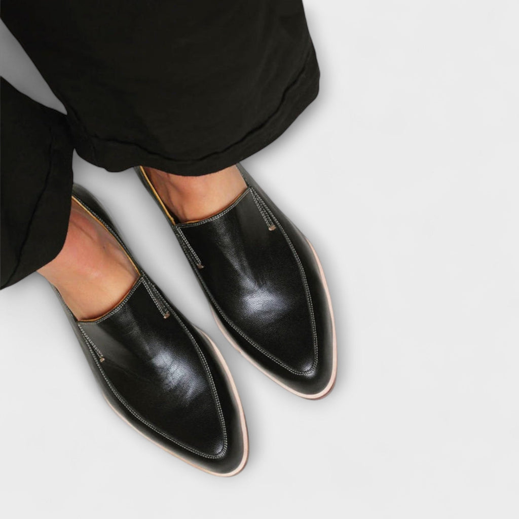 Women's Orthopaedic Loafers – Black Slip-On Comfort Shoes