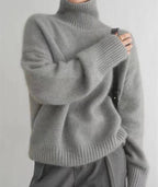 Women's Cashmere Turtleneck Jumper - Loose Fit Knit