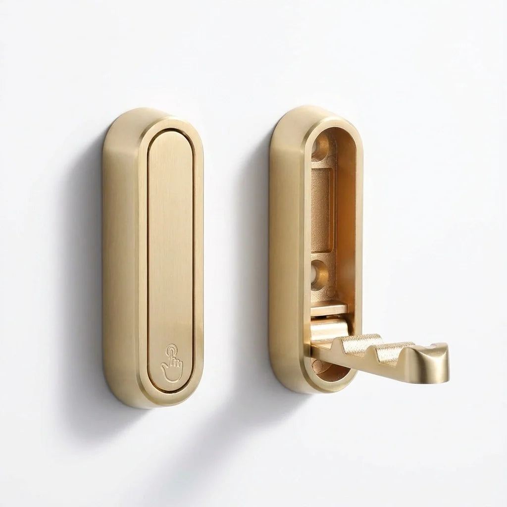 Foldable Wall Coat Hooks - Zinc Alloy Fold-Down Hooks (Set of 4)