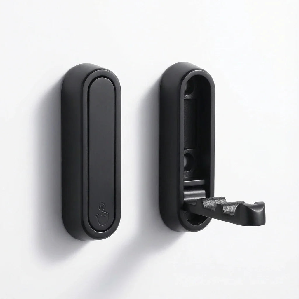 Foldable Wall Coat Hooks - Zinc Alloy Fold-Down Hooks (Set of 4)