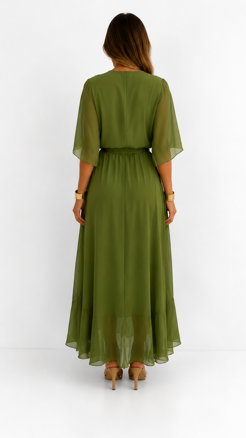 Women's Chiffon Wrap Dress - Flowy Cocktail Dress