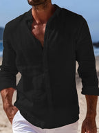 Men's Lightweight Casual Shirt – Relaxed Fit Long Sleeve