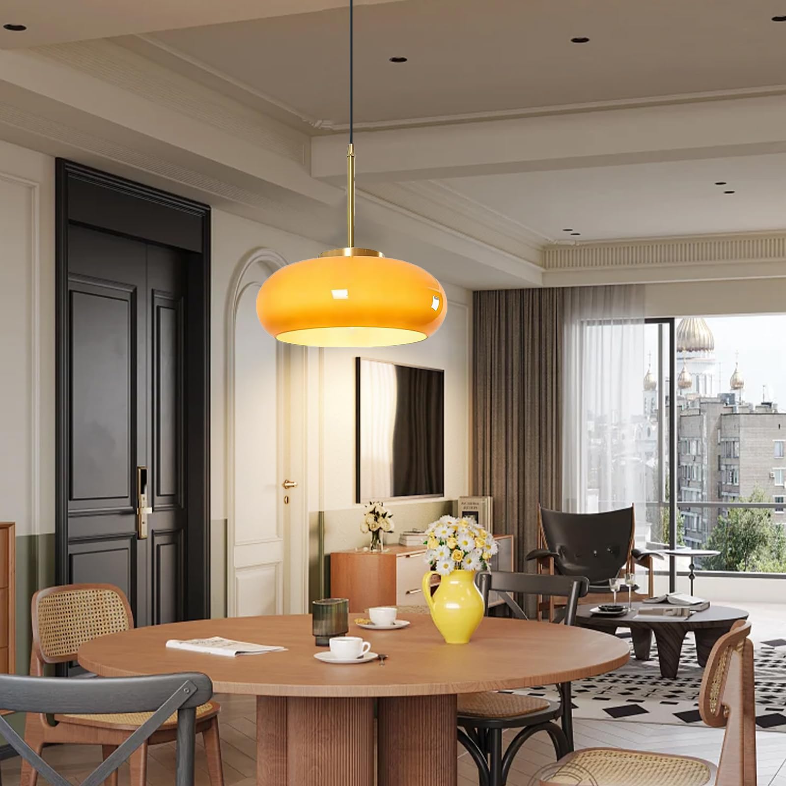 Hailie Bread-Shaped Modern Glass Pendant Light | Dimmable | E27 LED
