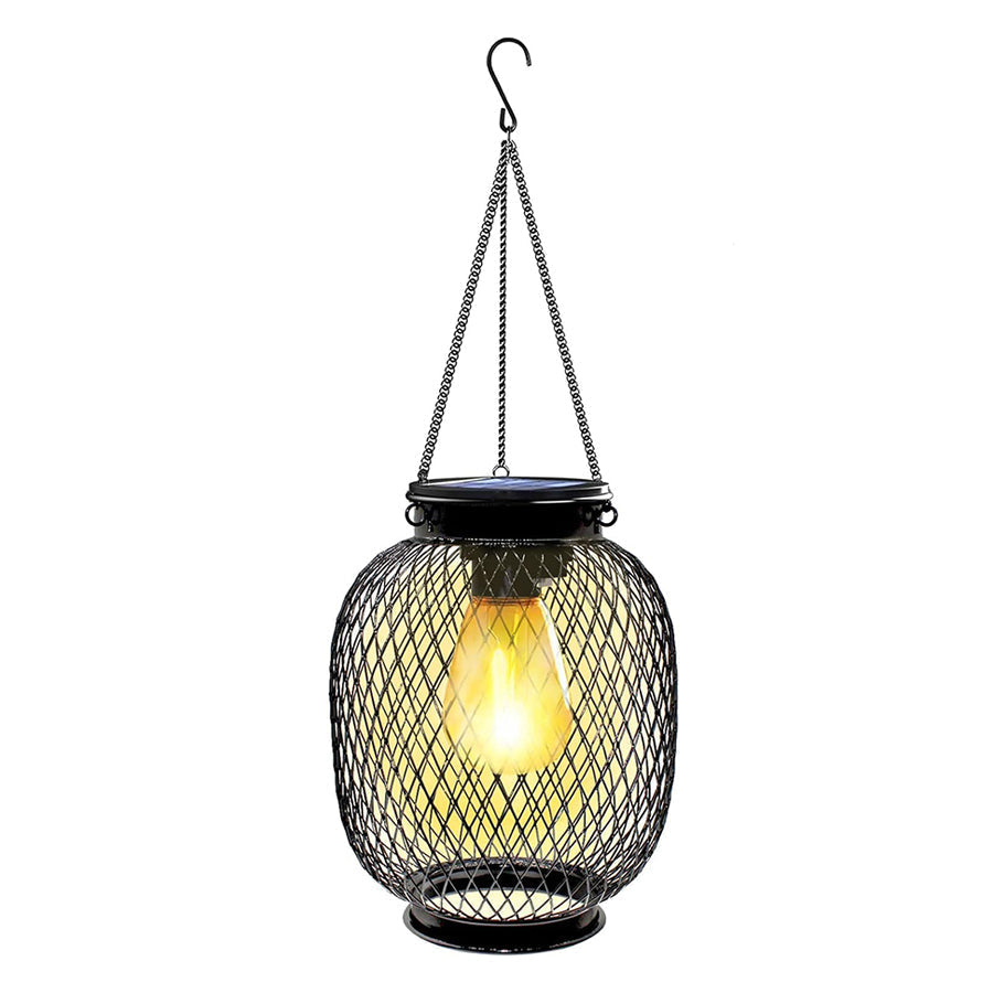 Solar Lantern Outdoor Light – Round or Oval with Warm White LED Light